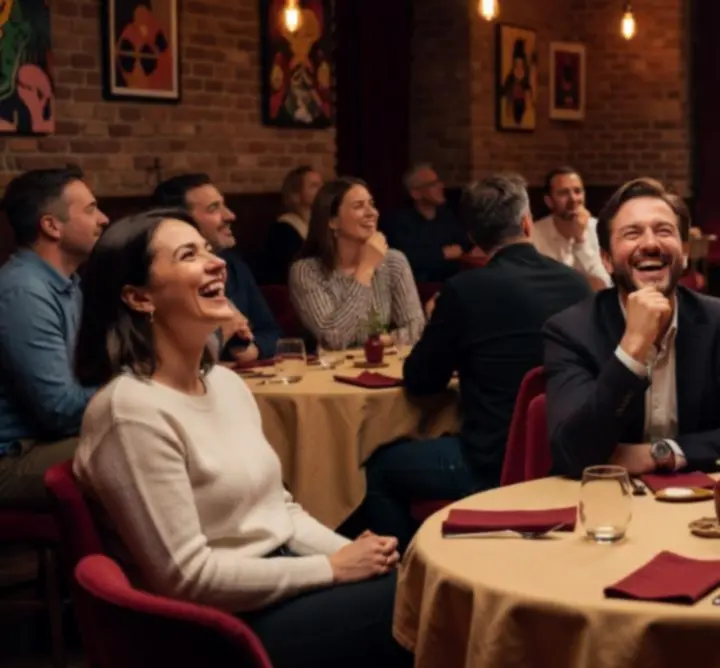 Nevető közönség egy sikeres stand-up esten